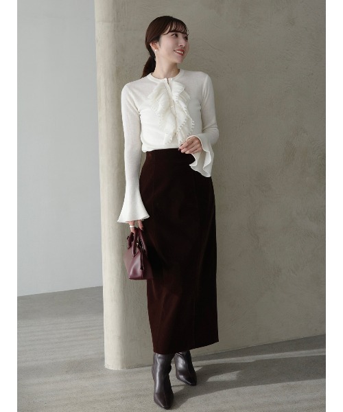 anuans（アニュアンス） ニット セーター カスケードフリルニット