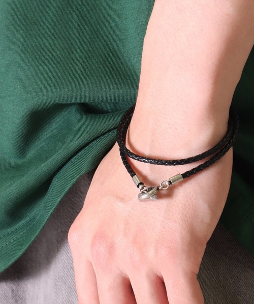 BAYBLO ブレスレット (BB)「本革」リング 編み込み レザー