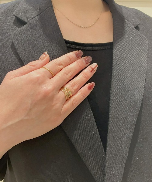 ete（エテ） 指輪 リング 「レイヤード」 K10YG クロス リング