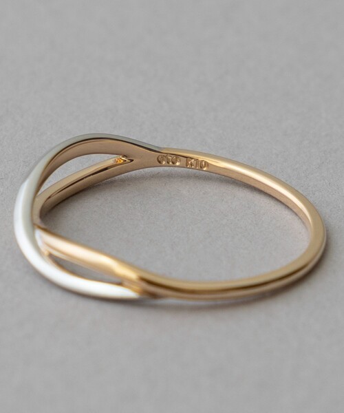 ete（エテ） 指輪 リング 「レイヤード」 K10YG クロス バイカラー