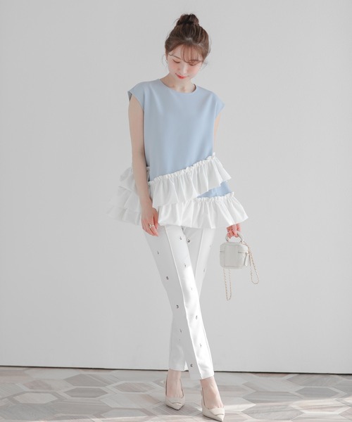 Fit more（フィットモア） アシンメトリーフリルトップス レディース