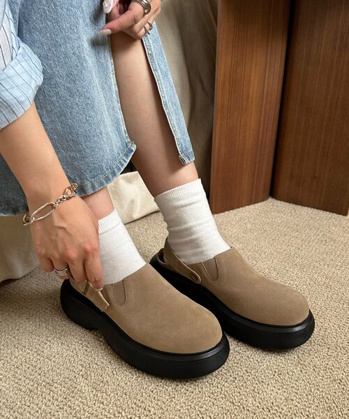 mystic（ミスティック） シューズ ゴム使いローファー レディース