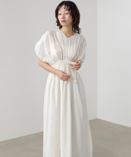 BAB（バブ） ワンピース 「S・Mサイズ展開」フロント刺繍ウエスト