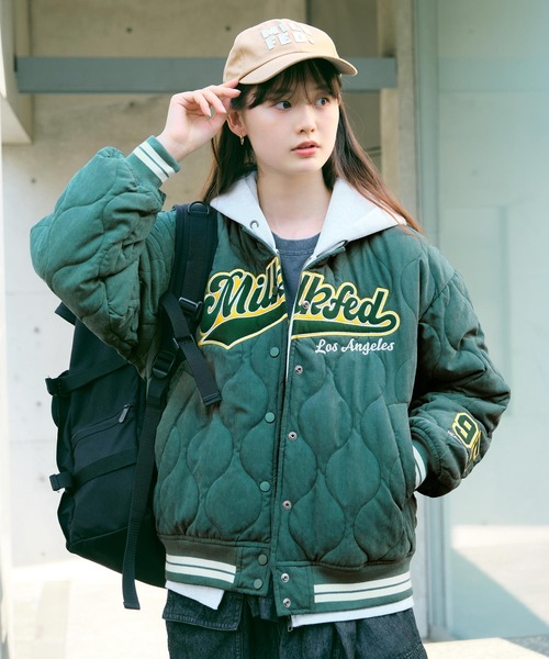 MILKFED.（ミルクフェド） スタジャン LOGO PATCH QUILTED JACKET