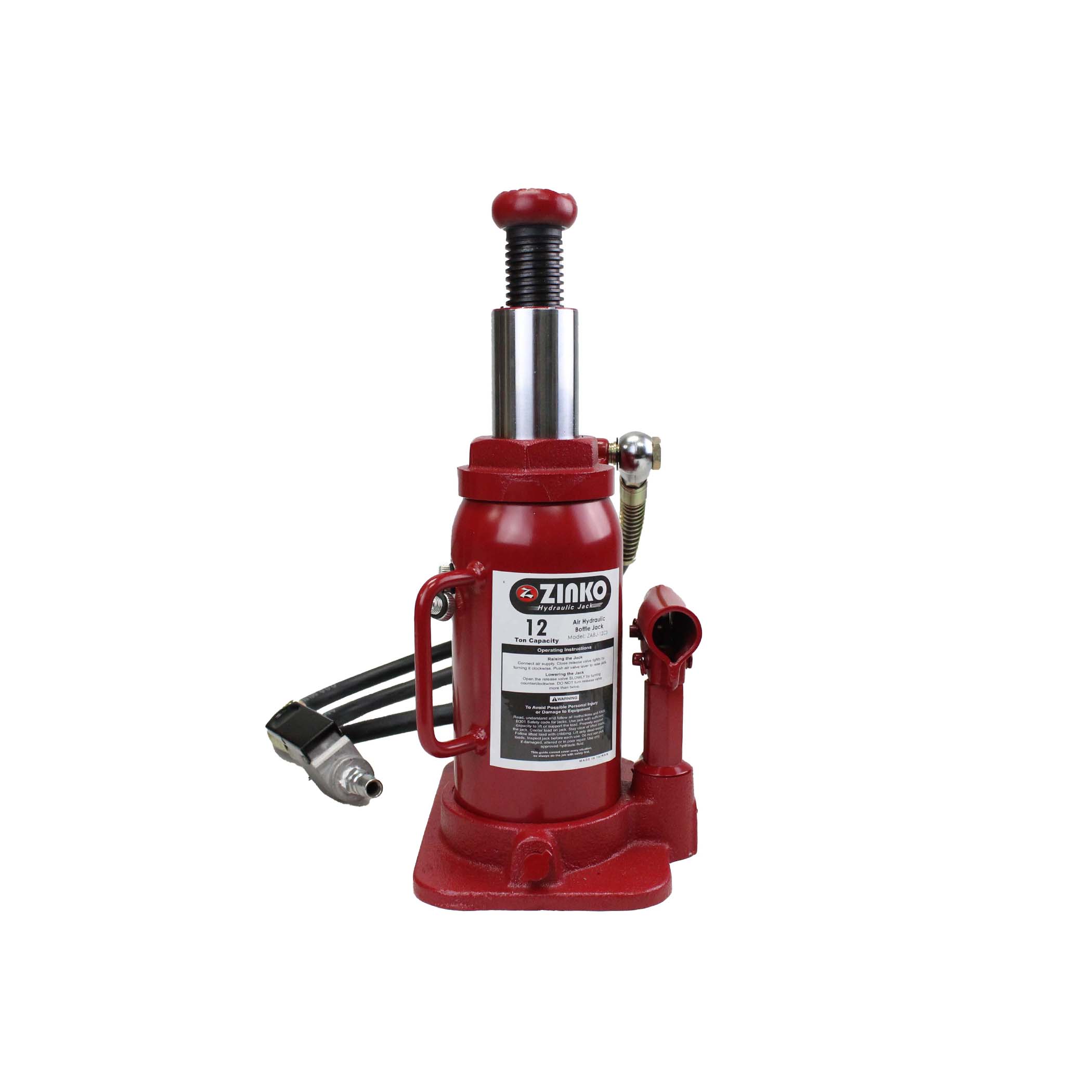 AIR HYDRAULIC BOTTLE JACK - 12 TON MODEL: ZABJ-12C3 – Zinko