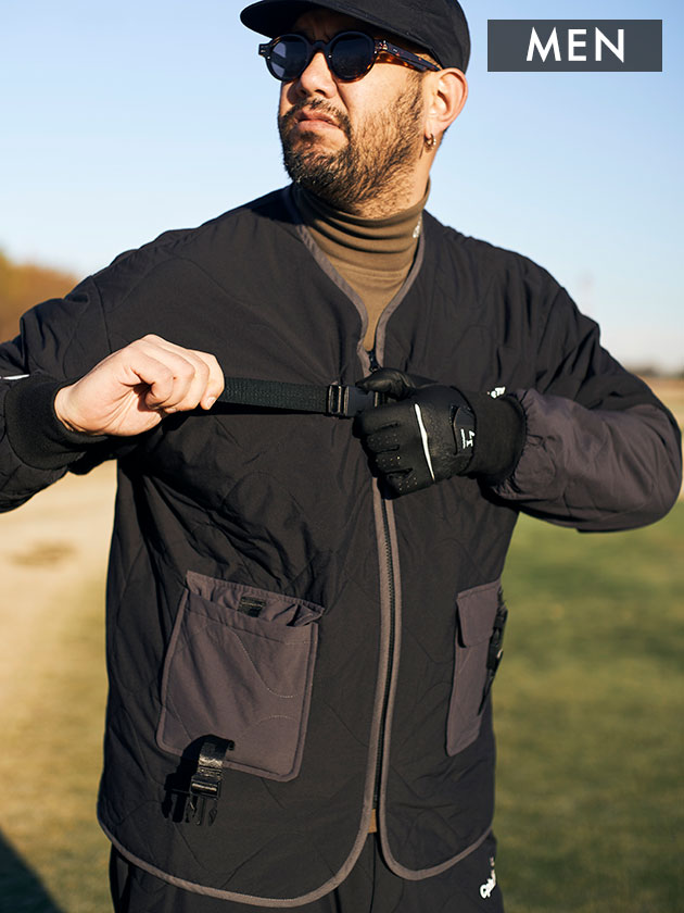 キャプテンズヘルムゴルフ 中綿ノーカラージャケット(メンズ) CHG25-AW