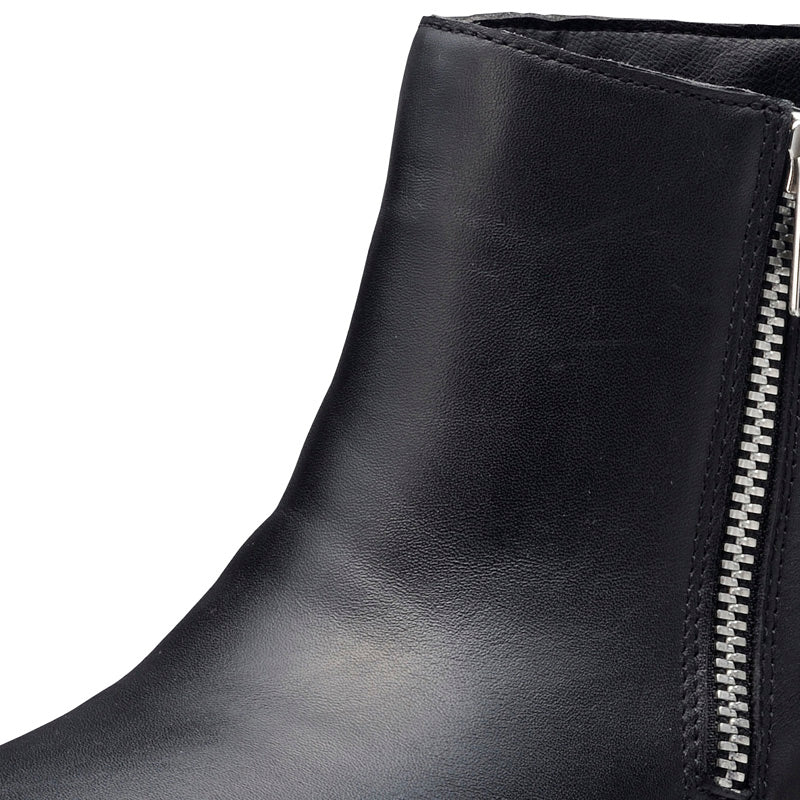 アキレス・ソルボ N 569 黒｜ミニマル レザーハイカットスニーカー