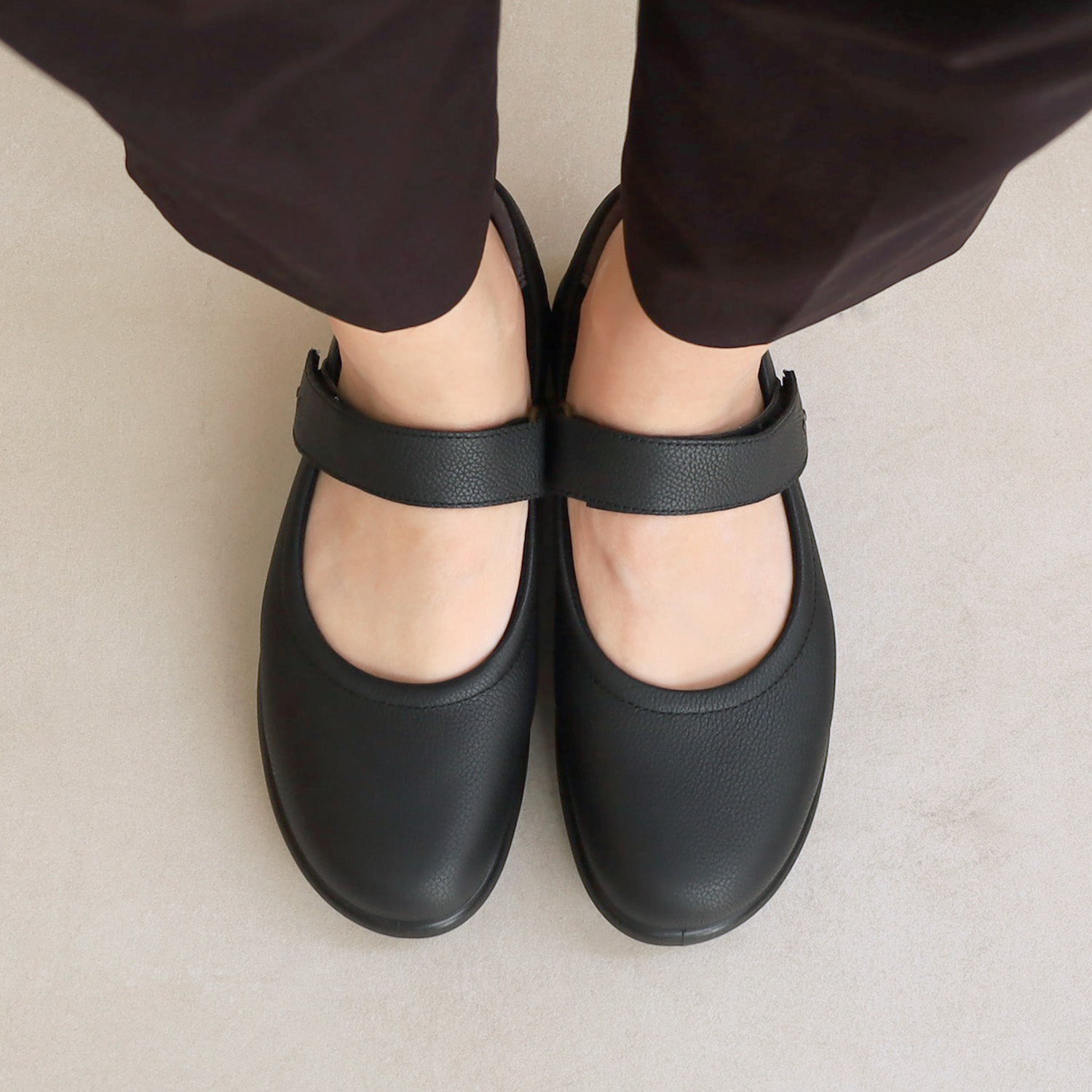 アキレス・ソルボ C 603 黒｜足裏の圧力分散に優れた 牛革3Eストラップ