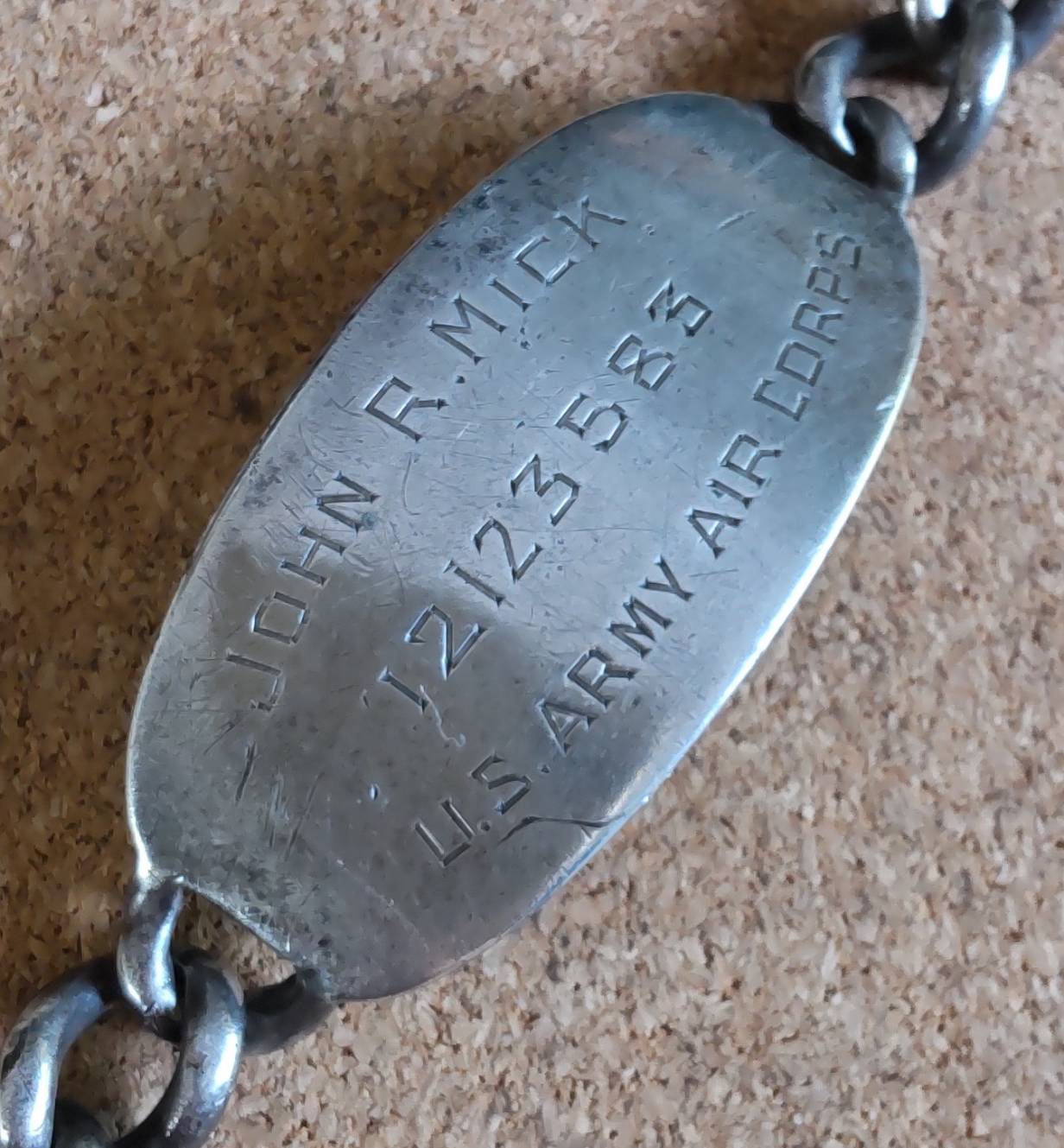 ヴィンテージ WW2 実物 米陸軍航空隊 実名 ID ブレスレット Sterling