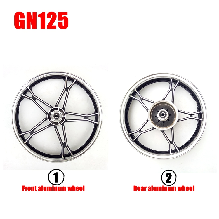 モーターサイクルホイールgn125,フロントおよびリアアルミホイール