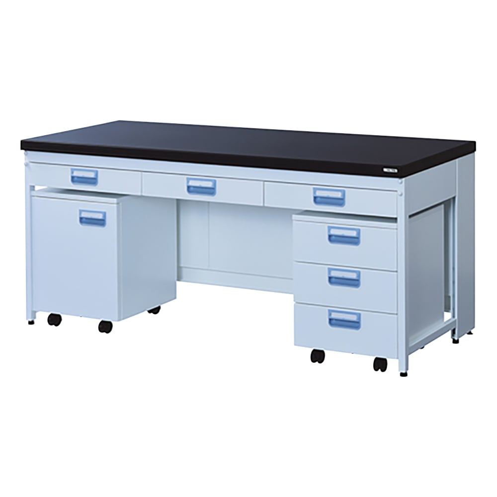 3-4135-03 サイド実験台 スチールタイプ・吊り引出し・ワゴン付き