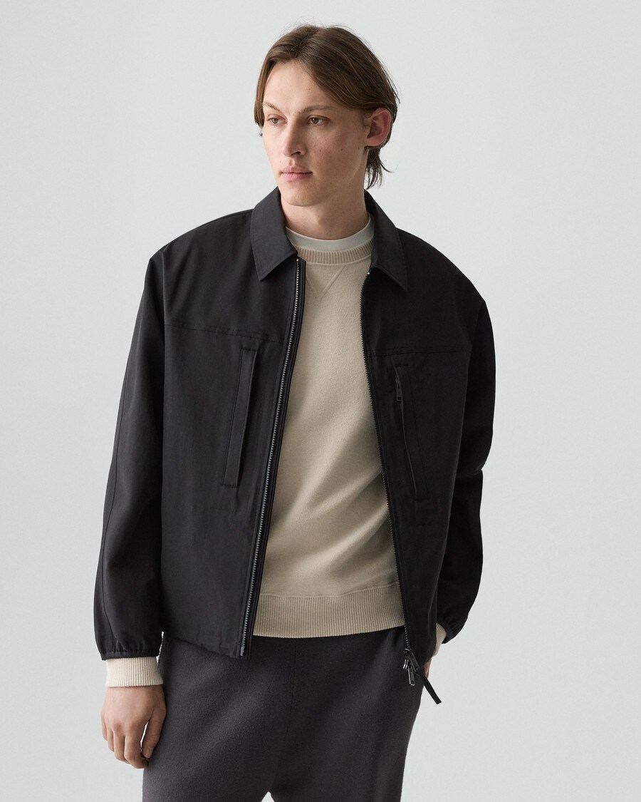 Theory Official Site | Zip Jacket in Organic Cotton-Blend