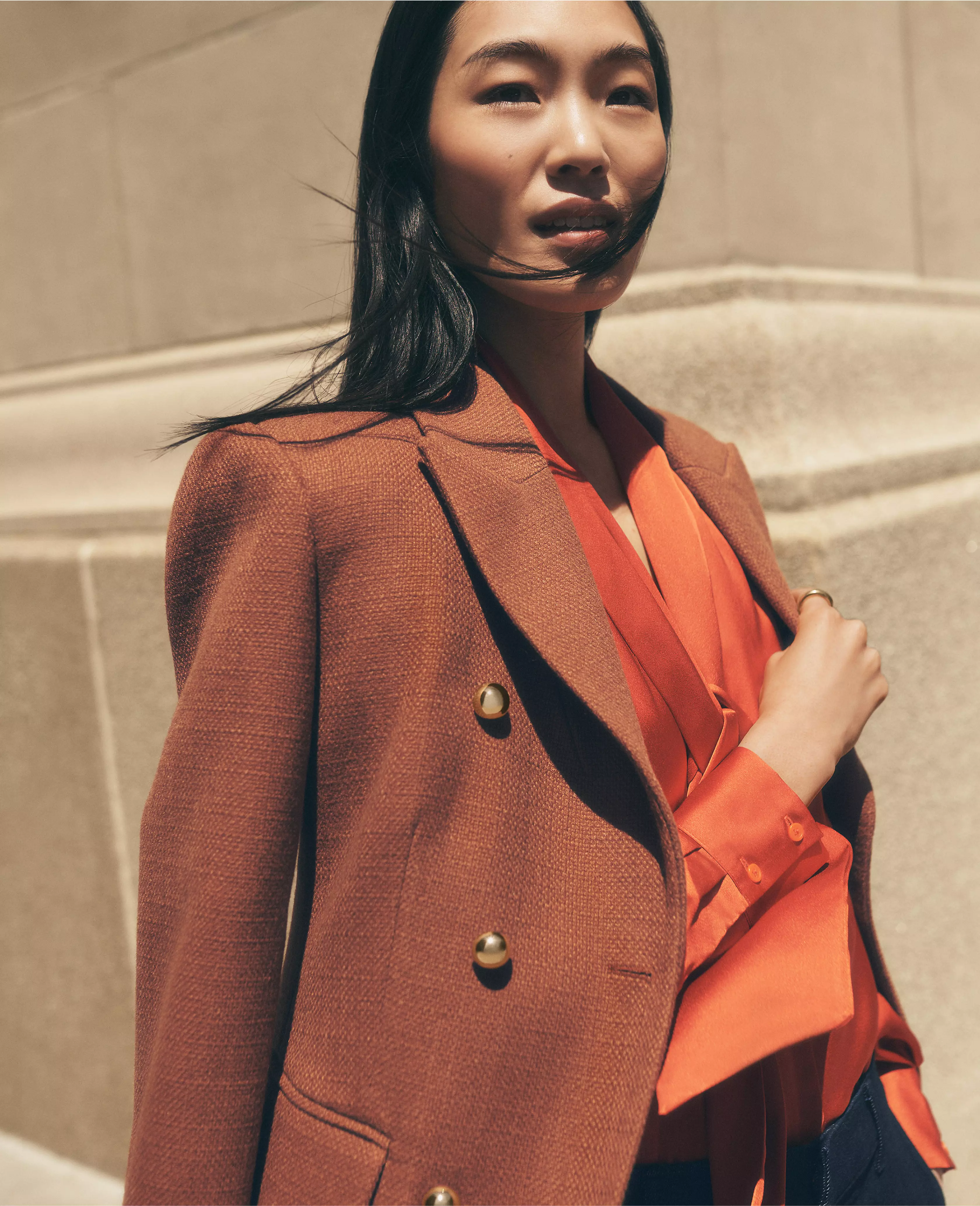 Fitted Long Double Breasted Coat