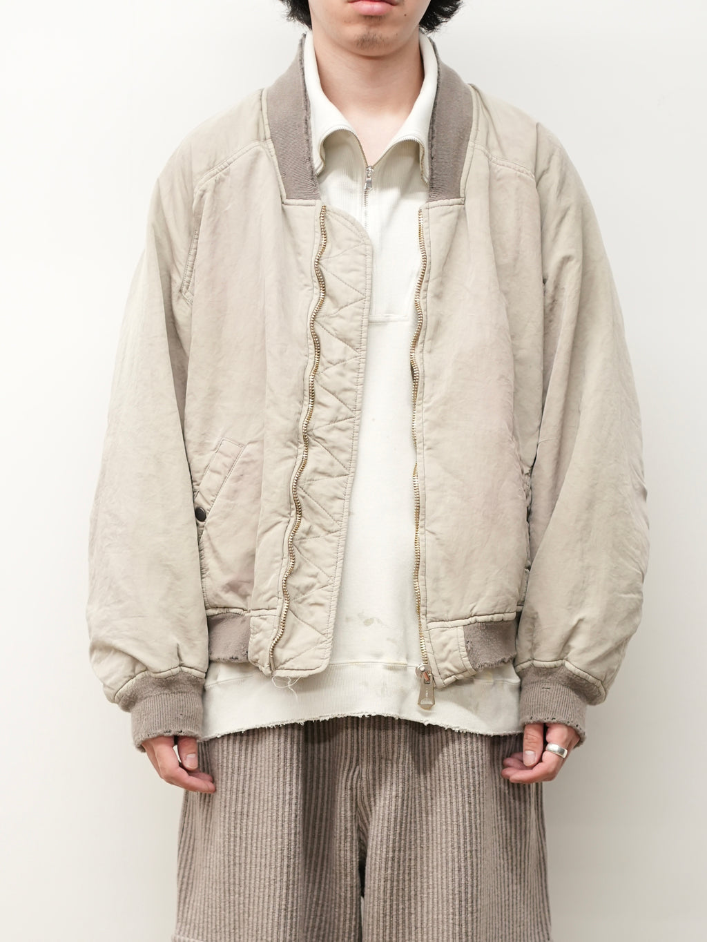 FADED BOMBER JACKET(SAND) – ANCELLM
