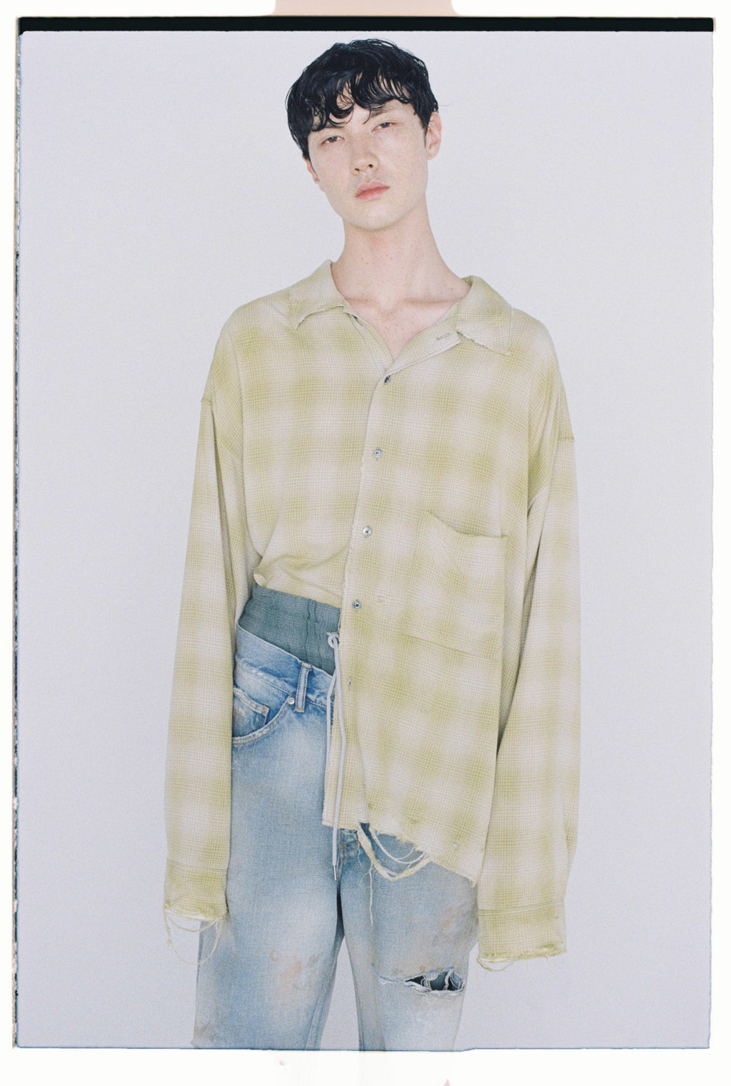 RAYON CHECK SHIRT(YELLOW) – ANCELLM