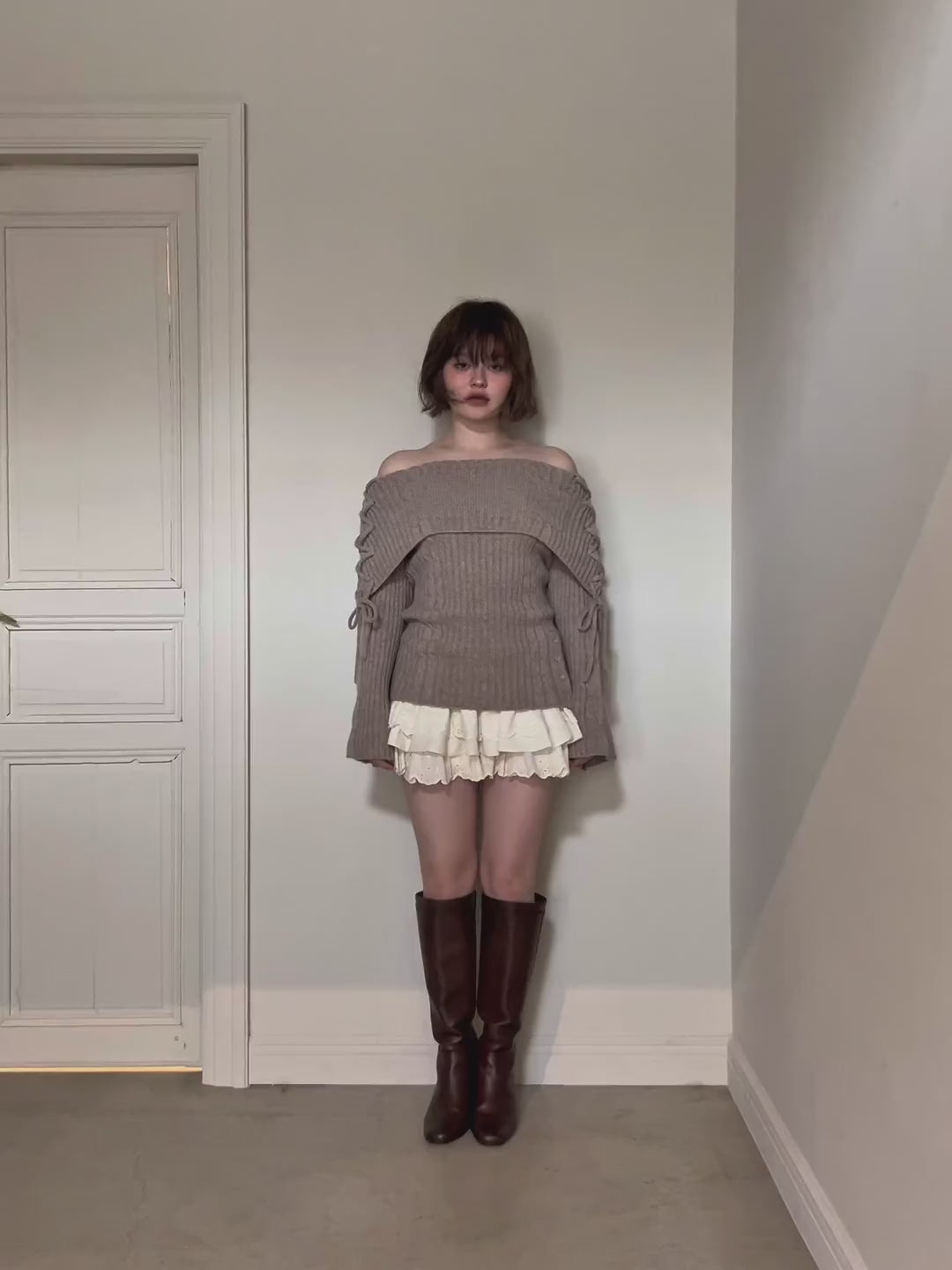 ANDMARY】Corrie lace knit set up