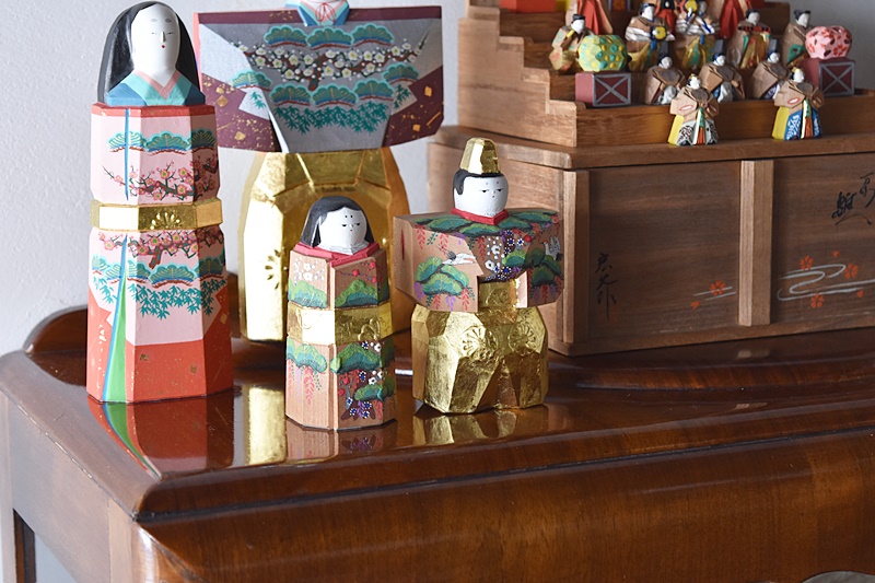 奈良一刀彫 雛人形 鎌田麦風 立雛 - 生活骨董と古布のアンティーク