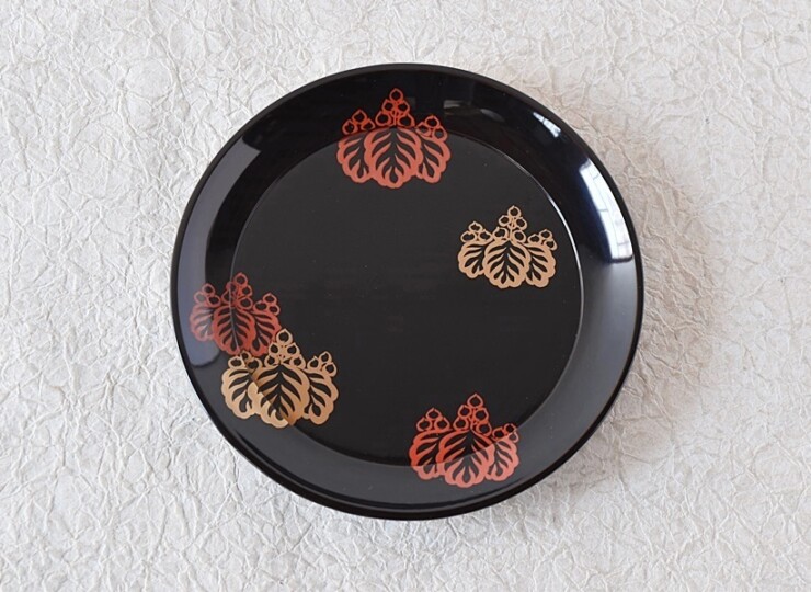 漆匠 鈴木表朔 長寛桐蒔絵 真塗菓子盆 菓子皿 - 生活骨董と古布の