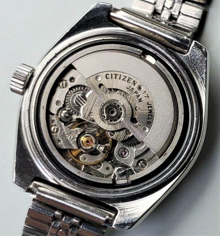 シチズンコスモスターV2・婦人用自動巻き・グリーン文字板・【1972