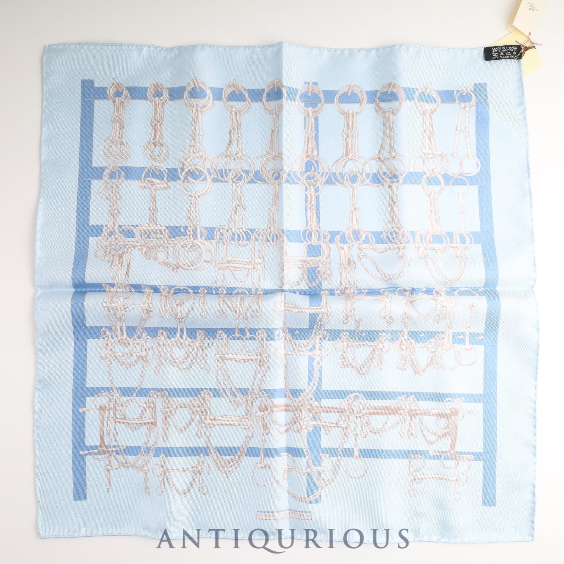 エルメス スカーフ カレ45 馬具とビット SILK100% 箱 タグ | 東京銀座