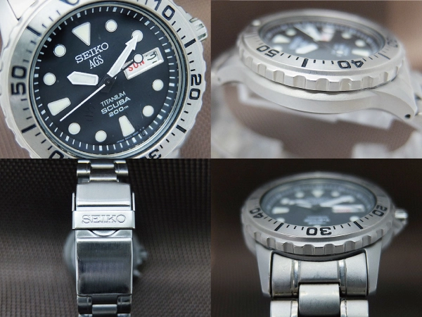JA-2750| セイコー AGS スキューバ 200M 5M43-0A60 オールチタン 回転