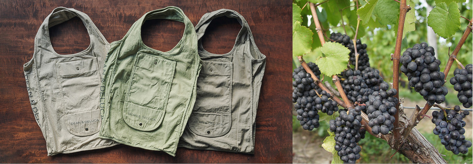 DEAN & DELUCA「天然染めショッピングバッグ 葡萄」発売。果皮を再利用