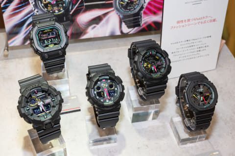 G-SHOCK、マットブラックにビビッドなアクセントカラーの5機種