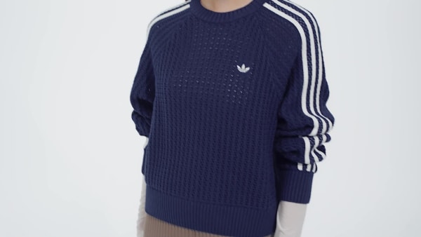 アディダス アディカラー ニット クルーネックセーター - ブルー