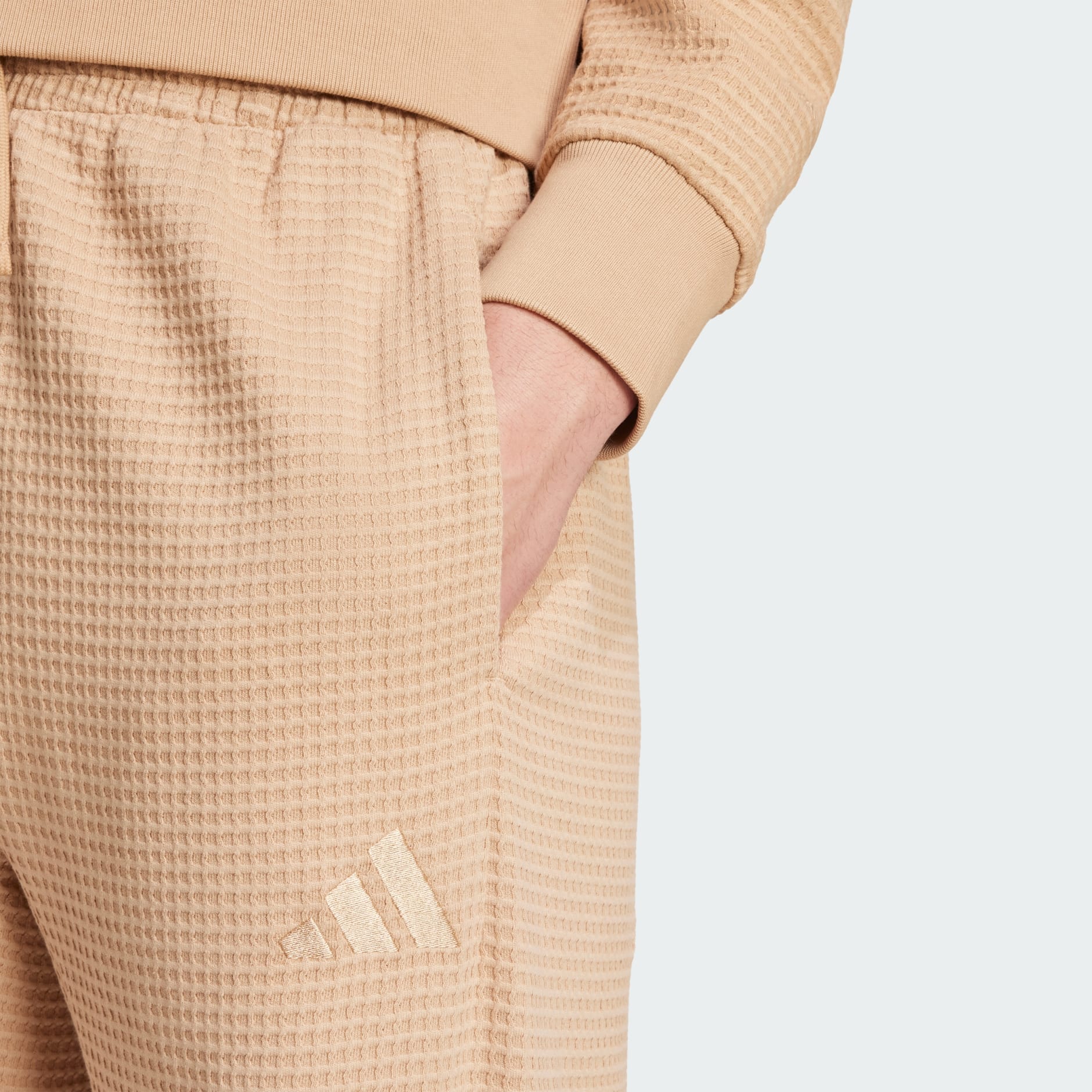 Clothing - ALL SZN Waffle Knit Open Hem Pants - Brown | adidas Oman