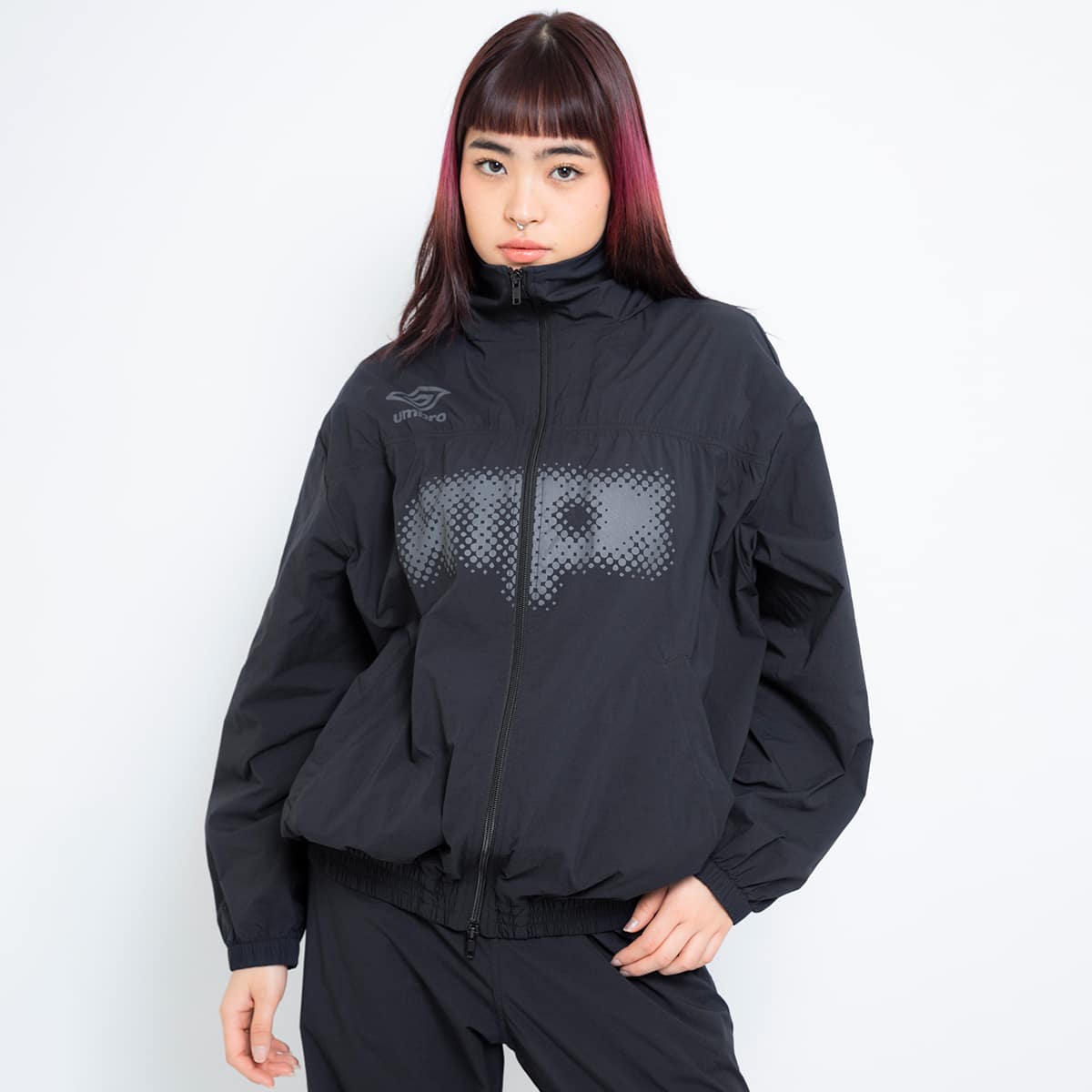 UMBRO atmos pink Nylon Gather Jacket BLACK（アンブロ アトモス