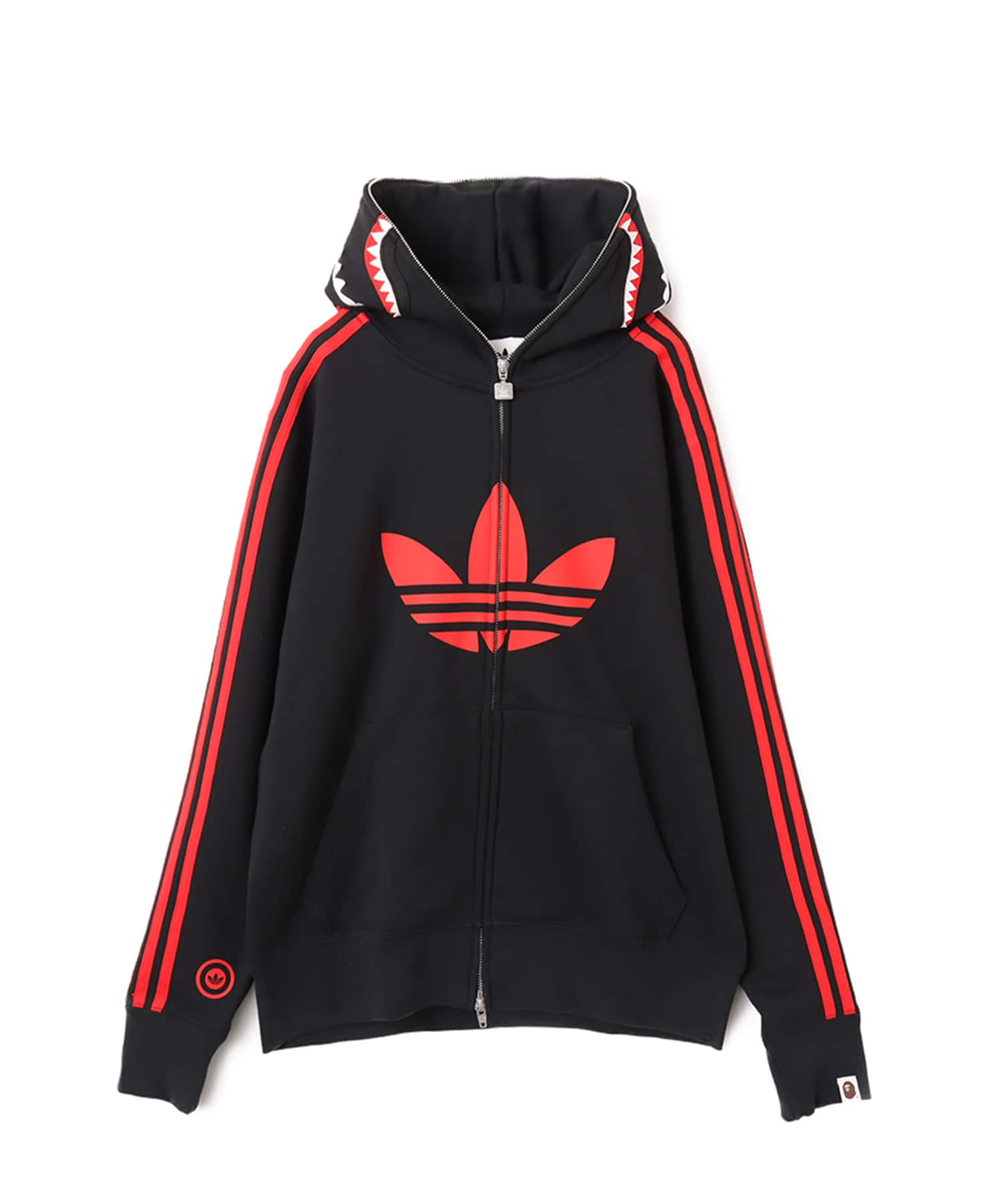 adidas BAPE SHARK FULLZIP HOODIE ブラック（アディダス ベイプ