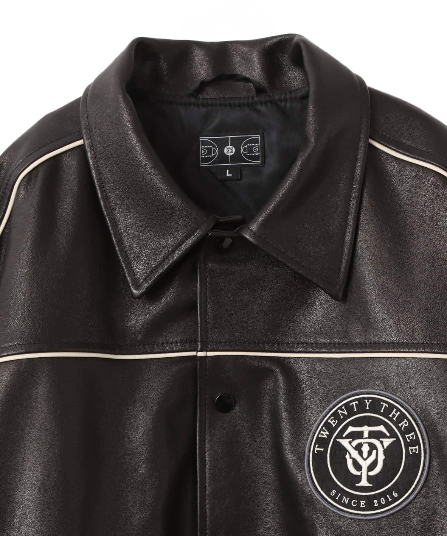 TOKYO 23 Leather Stadium Jacket BLACK（トウキョウ 23 レザー