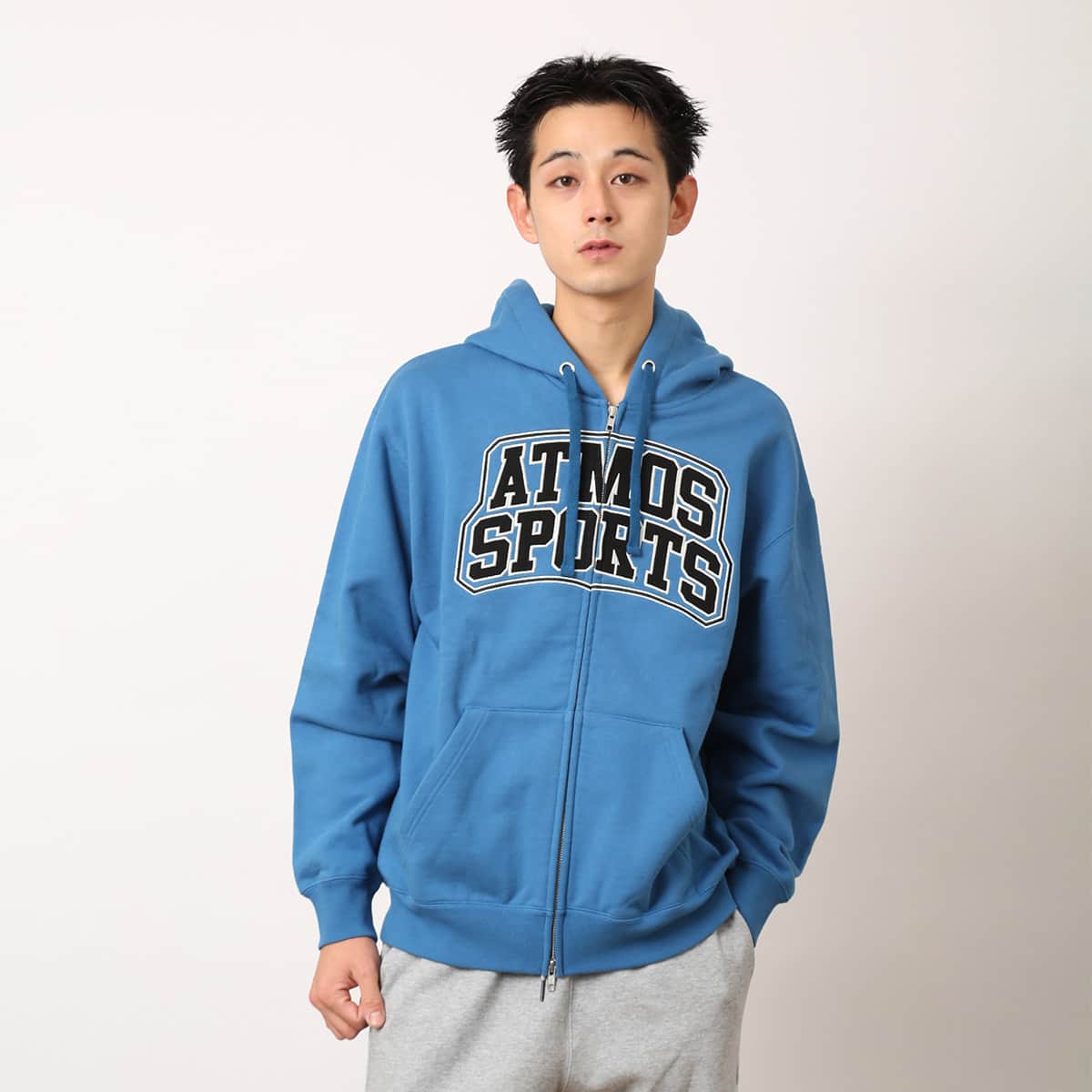 atmos College Logo Zip-up Hooded Sweatshirt BLUE（アトモス
