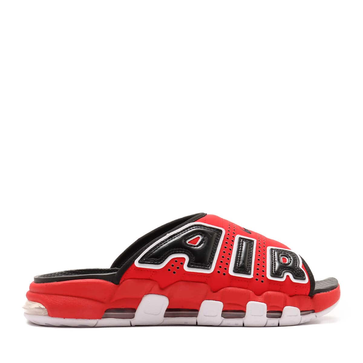 NIKE AIR MORE UPTEMPO SLIDE UNIVERSITY RED/WHITE-BLACK-CLEAR 24SP