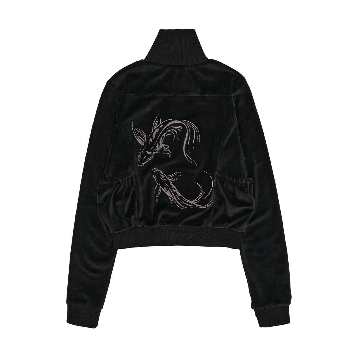 SCULPTOR Velour Crop Zip-Up BLACK 22FA-I（スカルプター ベロア