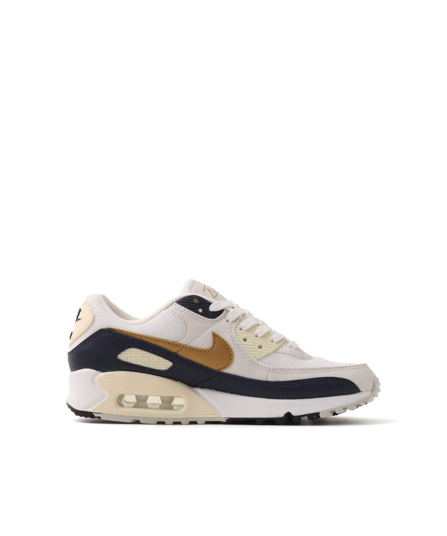 NIKE WMNS AIR MAX 90 NN WHITE/METALLIC GOLD-OBSIDIAN （ナイキ