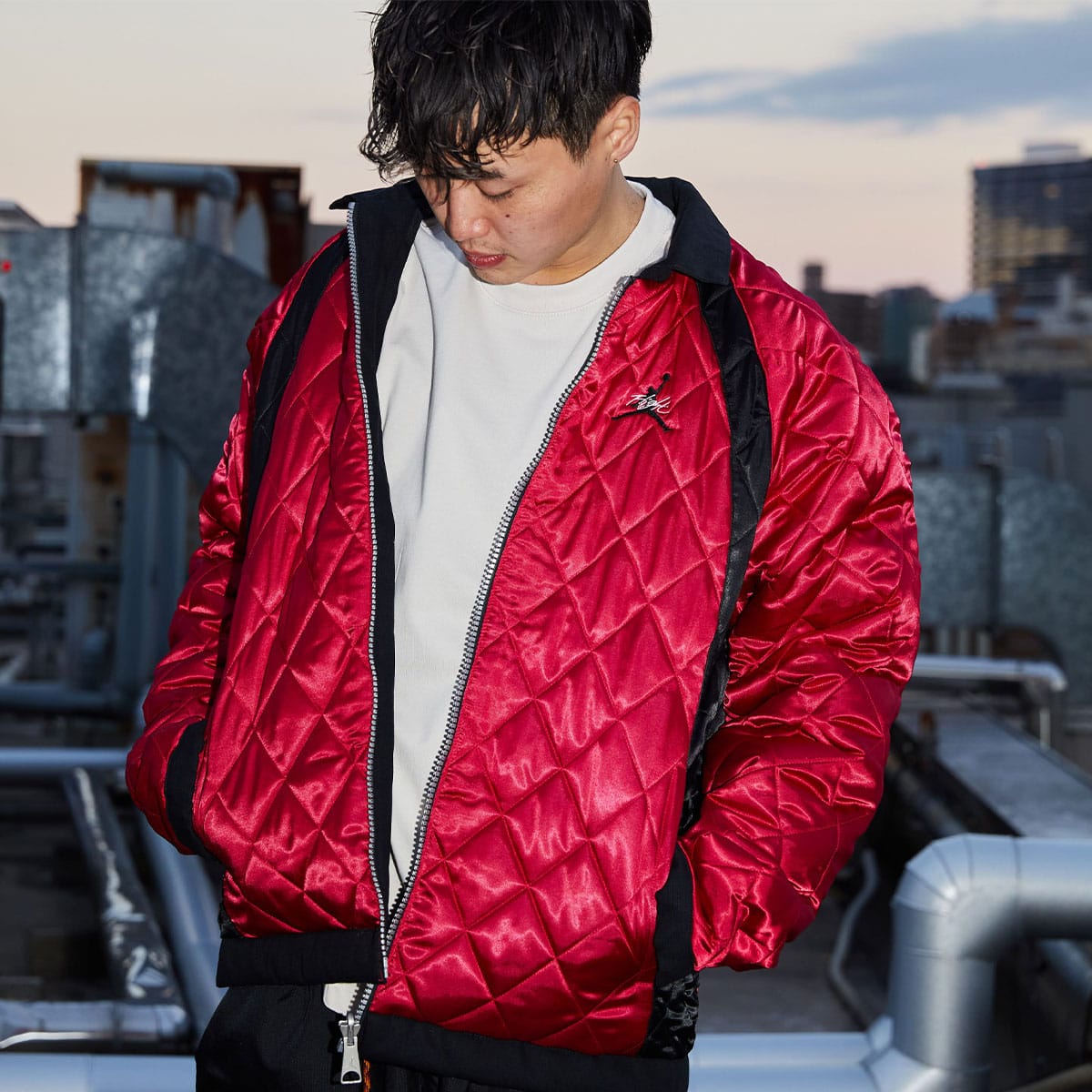 JORDAN BRAND AS M J FLT HRTG JKT BLACK/MYSTIC HIBISCUS 22SP-I