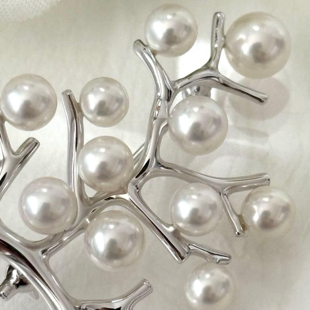 187【ミキモト】シルバー 幸福の木 ラージ パール ブローチ - メルカリ
