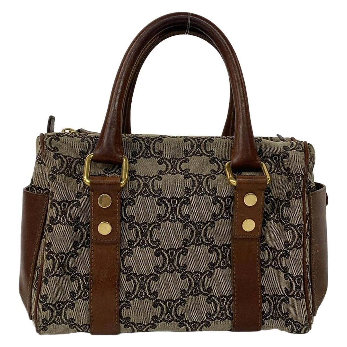 CELINE(セリーヌ) ハンドバッグ マカダム柄 ダークブラウン×アイボリー