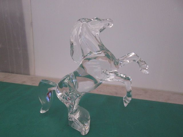 Baccarat/バカラ いななく馬 クリスタル 置物 オブジェ 元箱入り