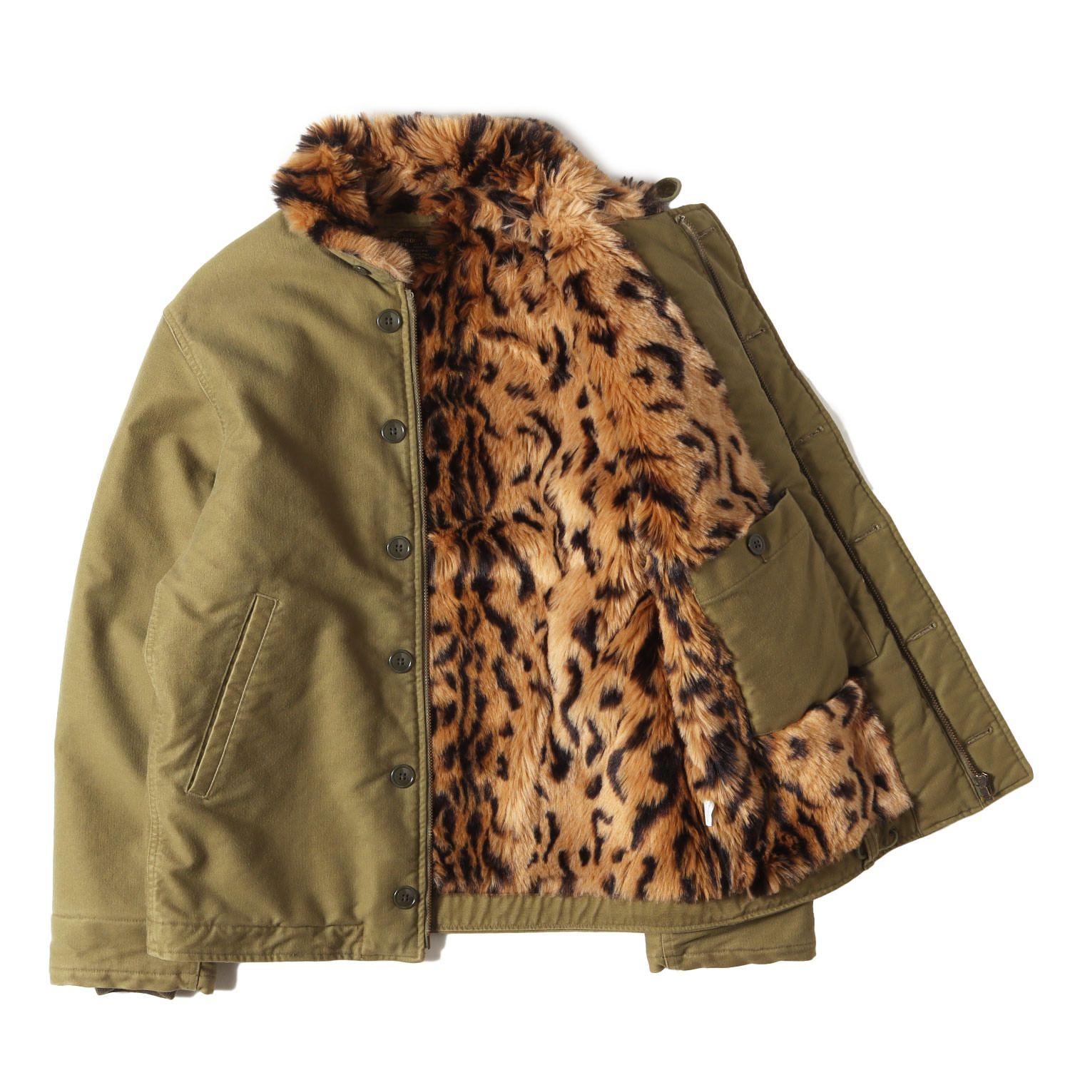 WACKO MARIA ジャケット カーキ サイズ:L | 21AW 裏地レオパード N-1