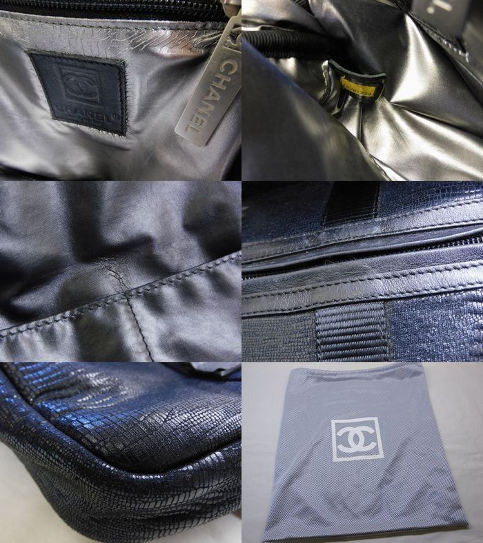 CHANEL シャネル スポーツライン □ リザード型押し ショルダーバッグ