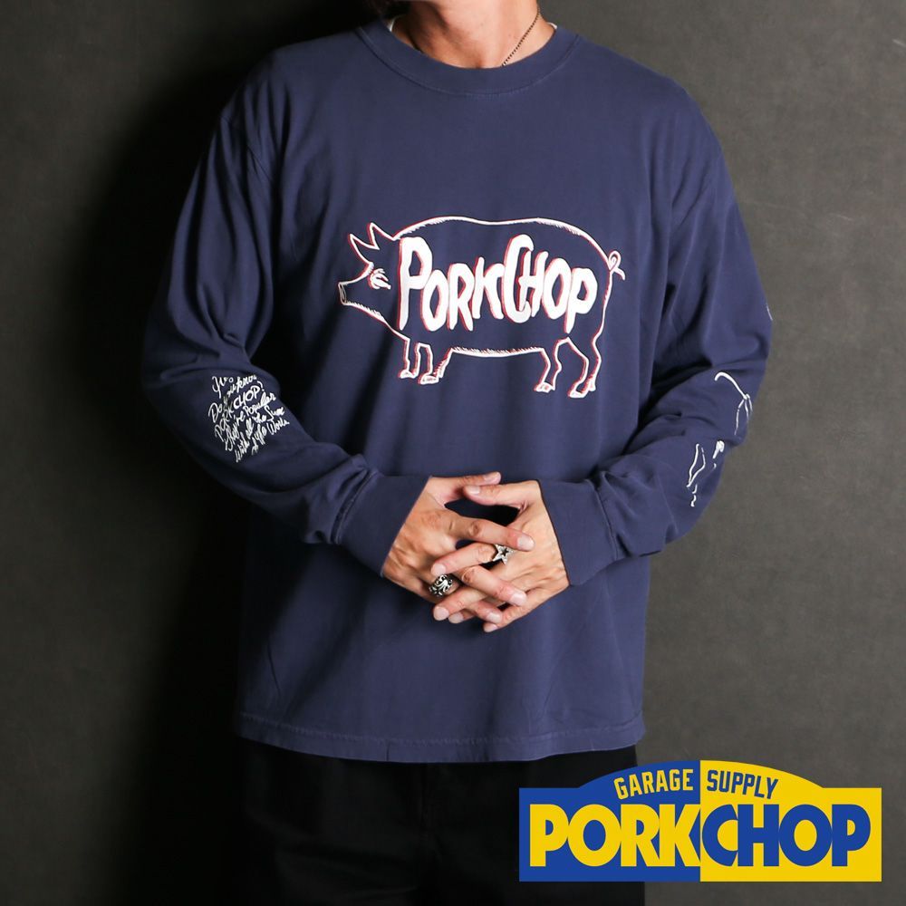 PORKCHOP/ポークチョップ】SCUM PORK L/S TEE - CRIMSON NAVY / ロング