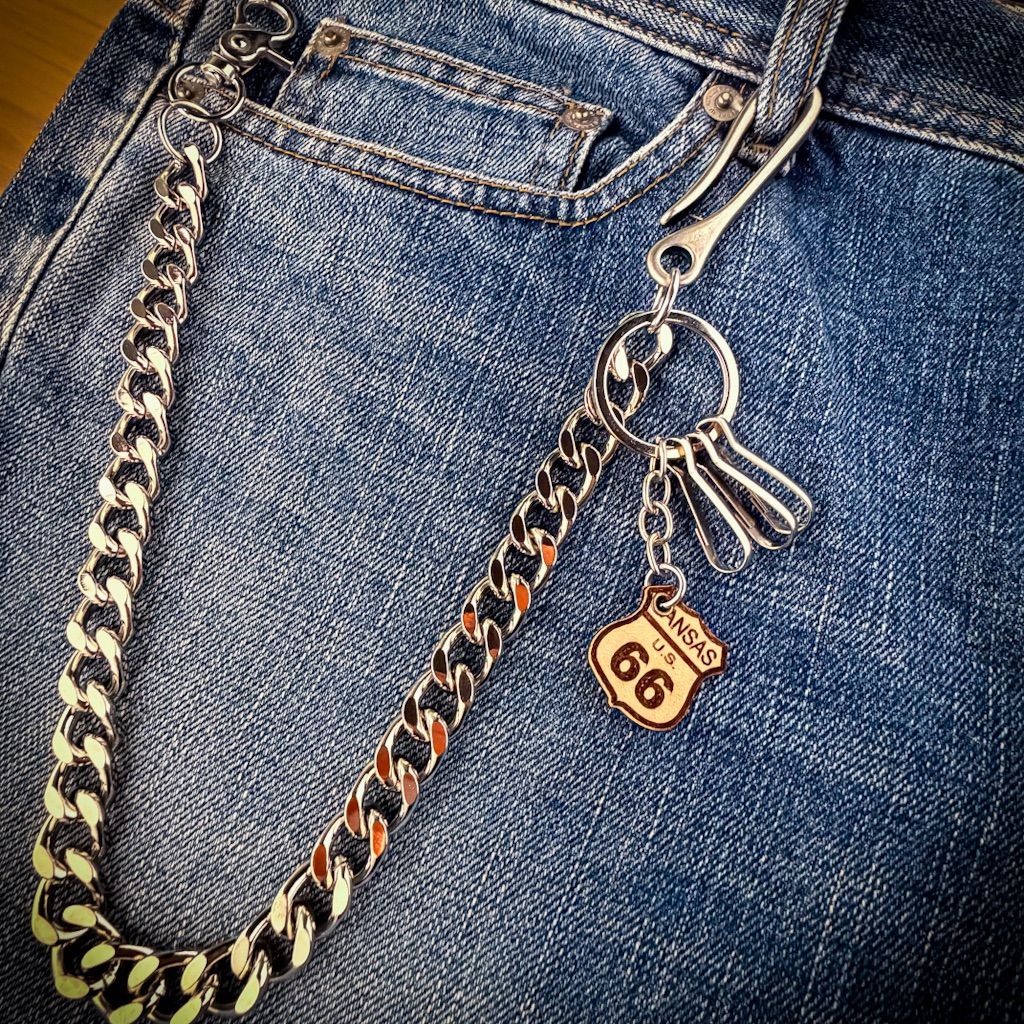 ウォレットチェーン シルバー カラビナ 喜平 ナスカン アメカジ