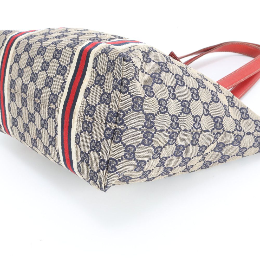 美品 グッチ GGキャンバス 137396 レザー トート バッグ 肩掛け