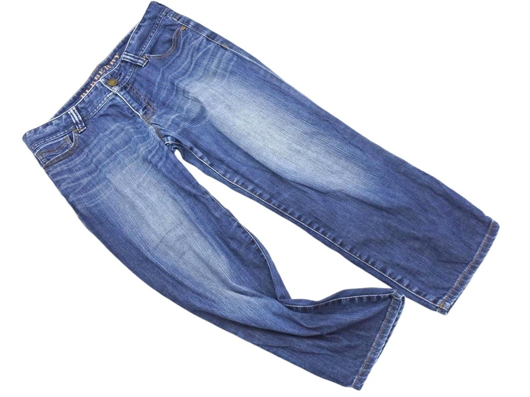 BURBERRY バーバリー USED加工 クロップド デニムパンツ size40/青