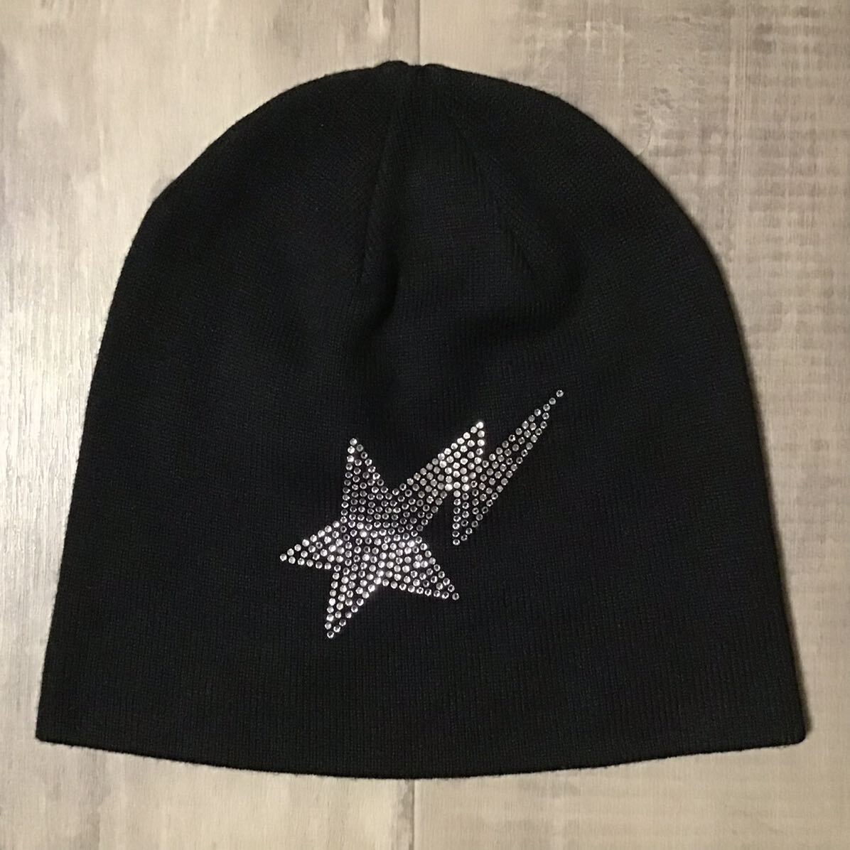 Crystal Stone BAPESTA ニット帽 Black a bathing ape BAPE STA Beanie