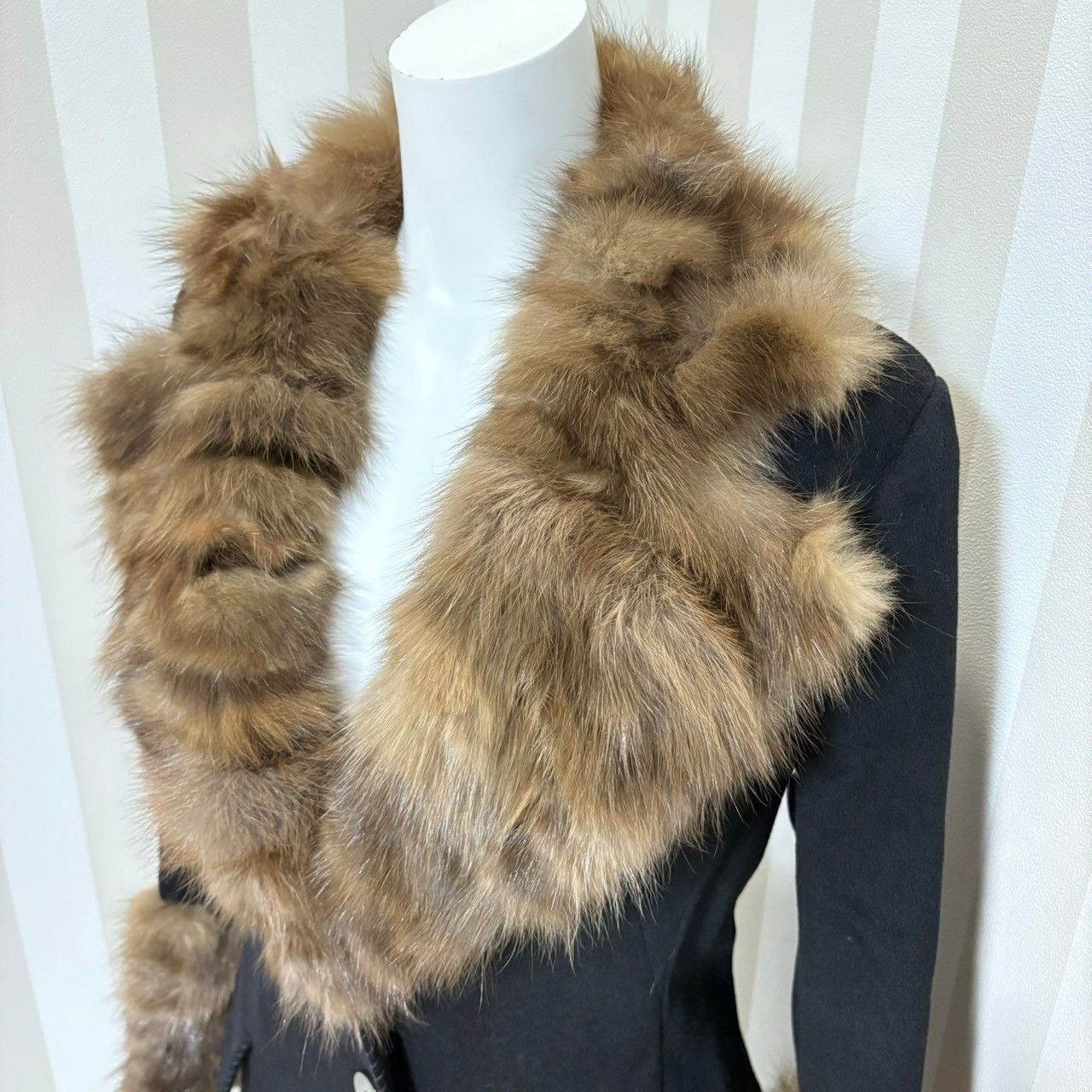 ☆良品 FENDI フェンディ カシミヤ混 セーブルファー ウールコート