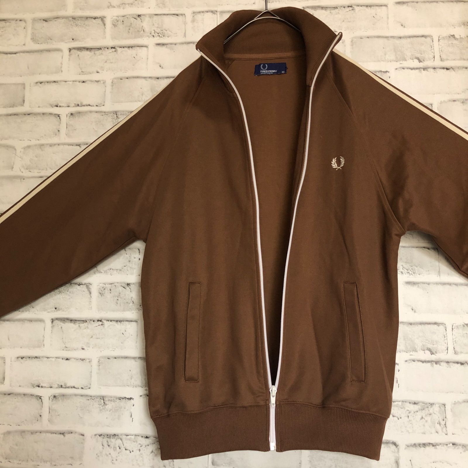 希少ブラウン⭐️Fred Perry トラックジャケット/ジャージ S 刺繍