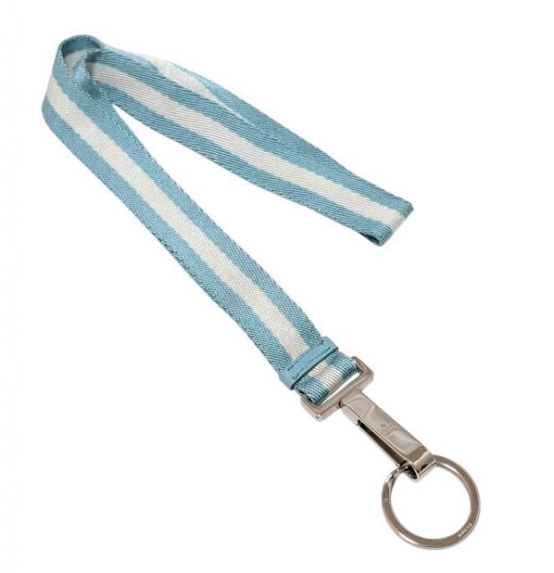 グッチ ネックストラップ IDカードホルダー用 ライトブルー シルバー